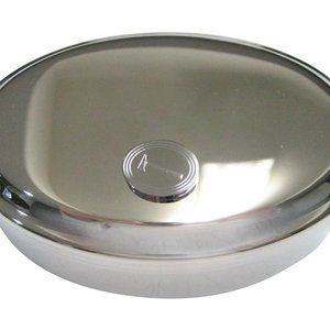 Etched Oval Axe Oval Trinket Jewelry Box